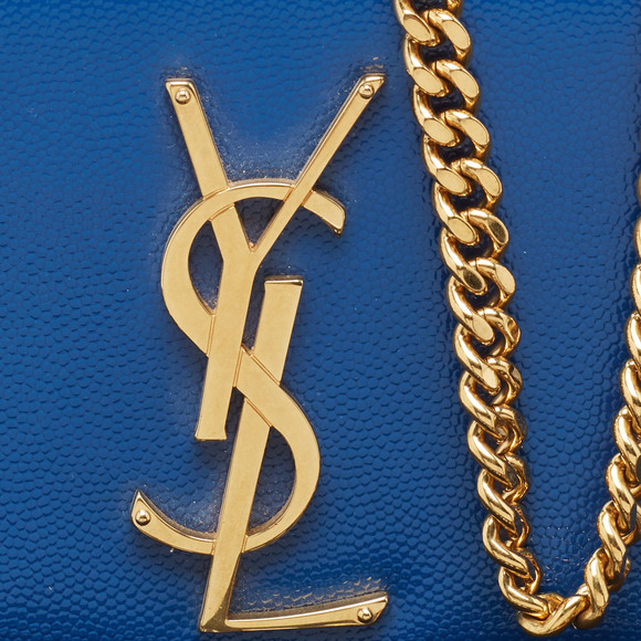 Saint Laurent Blue Leather Small Monogram Kate Chain Crossbody Bag - Picture 5 of 8
